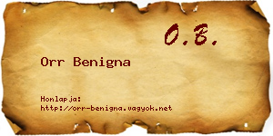 Orr Benigna névjegykártya